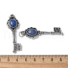 Key Brass Natural Lapis Lazuli Big Pendants KK-D361-01AS-29-3