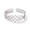 Non-Tarnish 304 Stainless Steel Sailor's Knot Open Cuff Ring RJEW-P037-04P-2