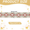 DELORIGIN 10 Yards Polyester Jacquard Cross Ribbon DIY-DR0001-55B-2