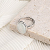 Oval 925 Sterling Silver with Natural Shell Finger Rings for Women FS-WG8EDA6-02-1