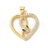 Brass Micro Pave Cubic Zirconia Pendants KK-P292-19G-02-1