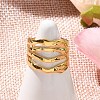 304 Stainless Steel Multilayer Open Cuff Rings for Women RJEW-Z077-01G-05-2
