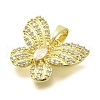 Rack Plating Brass Micro Pave Clear Cubic Zirconia Pendants KK-M309-16G-02-2