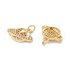 Brass Micro Pave Clear Cubic Zirconia Charms KK-G415-33G-3