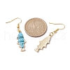 Light Gold Alloy Enamel Dangle Earrings EJEW-JE05607-04-3