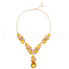 Teardrop Alloy Rhinestone Pendant Necklaces & Stud Dangle Earrings Sets FS-WGB9BB4-06-3