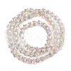 Electroplate Transparent Glass Beads Strands EGLA-U004-03A-HP04-2