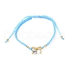 Adjustable Natural Gemstone Braided Bracelets BJEW-JB07026-2