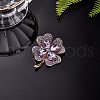 Cubic Zirconia Clover Brooch Pin JBR105D-9