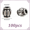 100Pcs Barrel Tibetan Style Alloy Spacer Beads TIBEB-LP0001-04-2