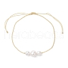 Round Shell Pearl Beaded Necklace & Bracelet & Dangle Earring Sets SJEW-JS01337-6