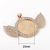 Alloy Pendant Cabochon Setting ALRI-WH0005-11KCG-2