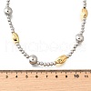 Two Tone Brass Round and Oval Beaded Necklaces NJEW-D314-08PG-5