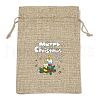 Christmas Printed Burlap Packing Pouches Drawstring Bags ABAG-Q053-02B-02-1