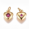 Brass Micro Pave Cubic Zirconia Charms ZIRC-G168-58G-02-2
