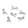 Anti-Tarnish Rhodium Plated 925 Sterling Silver Ice Pick Pinch Bails STER-Z001-018P-1