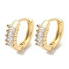 Brass Micro Pave Clear Cubic Zirconia Hoop Earrings for Women EJEW-E295-13KCG-1