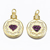 Brass Micro Pave Cubic Zirconia Pendants ZIRC-N039-148B-NF-1
