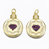 Brass Micro Pave Cubic Zirconia Pendants ZIRC-N039-148B-NF-1