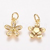 Brass Micro Pave Cubic Zirconia Charms ZIRC-E146-12G-1