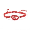 Lampwork Evil Eye Braided Bead Bracelet BJEW-JB07857-05-1