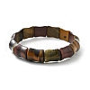 Natural Tiger Eye Bead Stretch Bracelets for Women Men BJEW-C097-02B-4