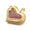 Brass Micro Pave Cubic Zirconia Pendants KK-K401-03G-01-2
