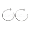 304 Stainless Steel Ring Stud Earrings EJEW-K295-01A-P-1