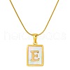 Stainless Steel Snake Bone Chain Alphabet Necklace with Shell Pendant WD3660-5-1