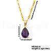 Brass Pave Cubic Zirconia Teardrop Pendant Necklaces for Valentine's Day NV7973-7-1
