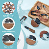 HOBBIESAY 12Pcs 6 Styles Resin & Walnut Wood Pendants WOOD-HY0001-19-4