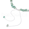 Natural Green Aventurine Chip & Imitaton Round Pearl Beaded Adjustable Necklaces NJEW-JN05227-03-5