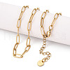 Ion Plating(IP) 304 Stainless Steel Paperclip Chain Necklace NJEW-D045-14G-04-1
