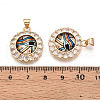 Brass Micro Pave Clear Cubic Zirconia Pendants for Women KK-T070-92A-02-3