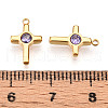 Ion Plating(IP) 304 Stainless Steel Micro Pave Cubic Zirconia Charms STAS-N110-01E-G-3