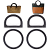 WADORN® 4Pcs 2 Style Wood D-Ring & Round Ring Bag Handles DIY-WR0002-58-1