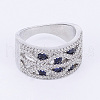 Brass Micro Pave Cubic Zirconia Finger Rings RJEW-E145-35P-19mm-2