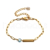 304 Stainless Steel Paperclip Chain Bracelets BJEW-A035-04G-01-2