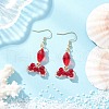 Fishtail 304 Stainless Steel Glass Dangle Earrings EJEW-MZ00458-03-1