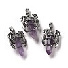 Natural Amethyst Pointed Pendants G-B042-04P-54-1