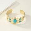 Resin Oval Beaded Open Cuff Bangle BJEW-F452-01B-5