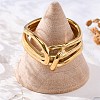 Knot 304 Stainless Steel Open Cuff Ring RJEW-Z082-01C-G-2