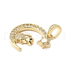 Brass Micro Pave Cubic Zirconia Pendants KK-D357-09B-G-2