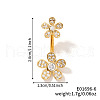 Shiny Sunflower Brass Full Crystal Rhinestone Belly Button Rings AG8892-6-1