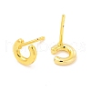 Brass Hollow Out Initial Letter Stud Earrings for Women EJEW-A044-01G-C-2