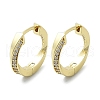 Twist Brass Micro Pave Clear Cubic Zirconia Hoop Earrings EJEW-D311-006G-2
