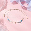 Adjustable Natural Amazonite & Quartz Crystal & Apatite Braided Bead Bracelets for Women BJEW-JB11619-05-1