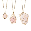 3Pcs 3 Styles 304 Stainless Steel Cuboid Link Chain Macrame Pouch Empty Stone Holder Necklace Making NJEW-JN05198-4