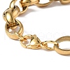 PVD Vacuum Plating 304 Stainless Steel Ring & Oval Link Chain Bracelets for Women Men BJEW-P287-01G-3