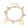 Brass Paperclip and Figaro Chains Anklets AJEW-AN00597-1